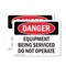 Signmission Equipment Being Serviced Do Not Operate Danger Sign, Plastic, 14in W x 10in L, 2PK OS-2PACK-DS-P-1014-L-1739 - alternate 1